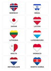 3D Love Country Flags